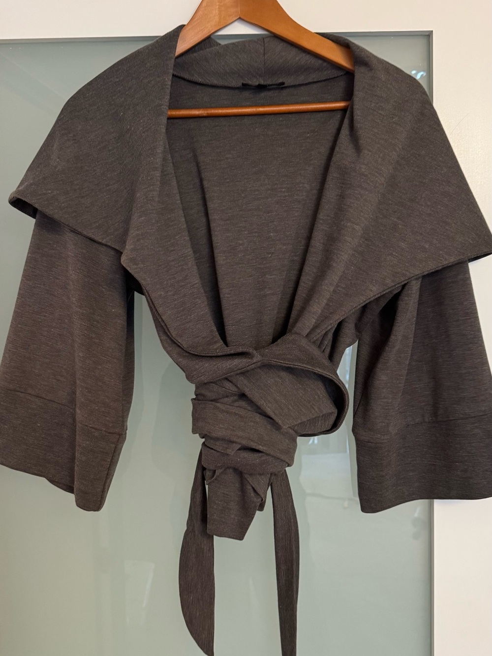 Charcoal Grey Wrap Cardigan | Tie Waist | Size L